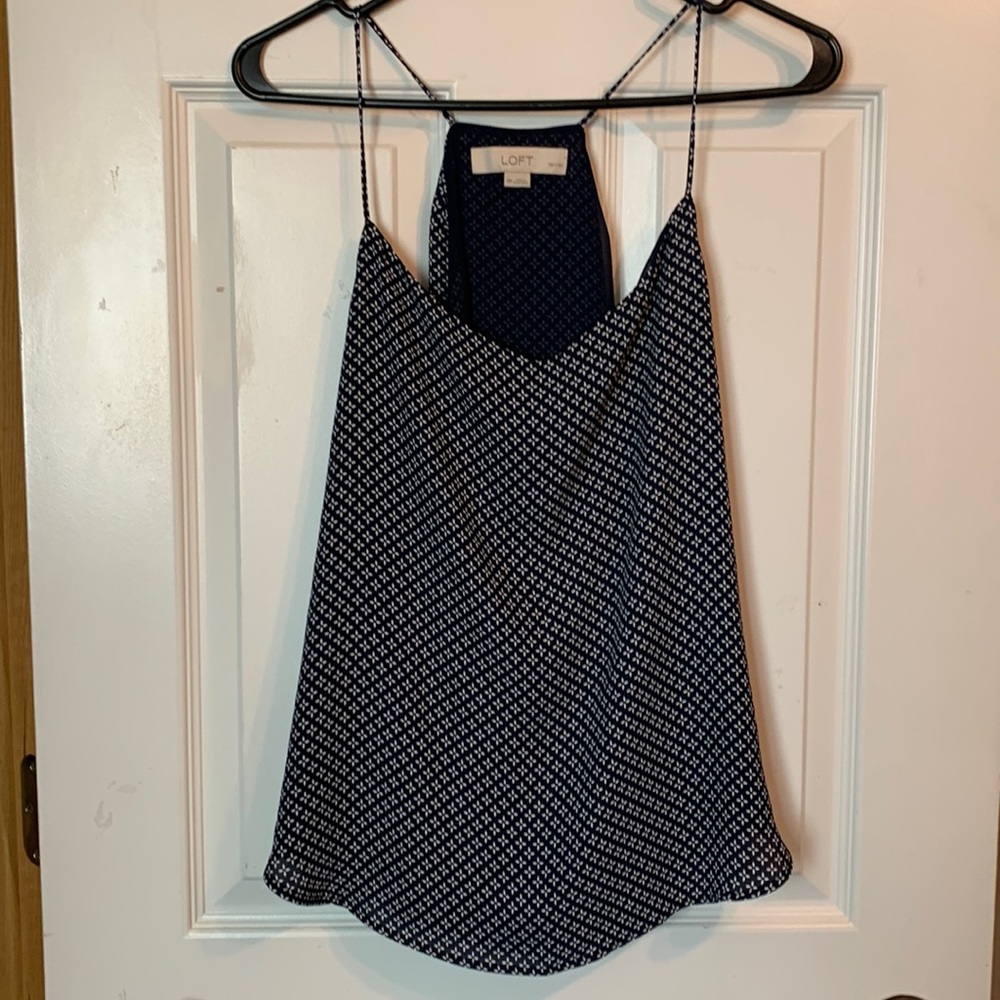 Loft navy blue tank top. Medium petite